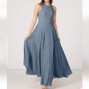 Azazie Lindie A-Line Pleated Chiffon Floor-Length Bridesmaid Dress Size A4